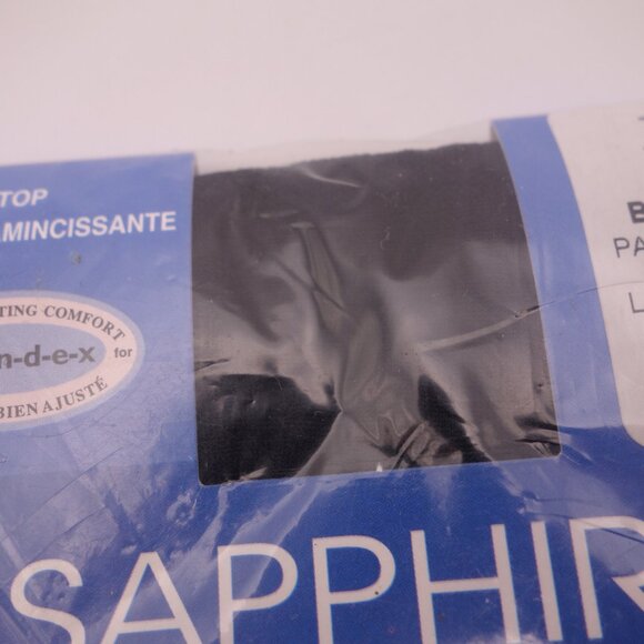 SAPPHIRE CONTROL TOP SANDALFOOT SIZE A (4'10-"5'4") BLACK PANTYHOSE 7001L - Picture 8 of 12